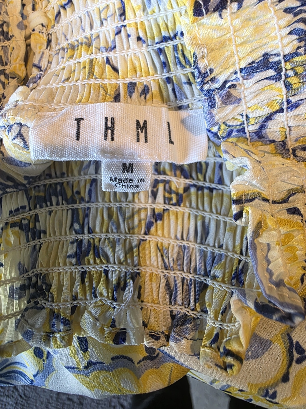 THML Yellow Floral Ruffle Sleeve Blouse - Picture 4 of 5